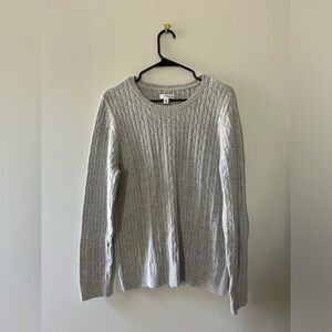 Croft&Barrow Gray Cable Knit Long Sleeve Pullover Sweater